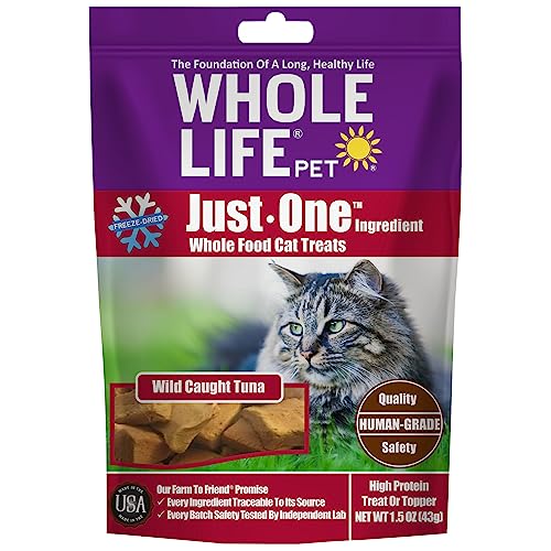 0850043516521 - WHOLE LIFE PET JUST ONE TUNA - CAT TREAT OR TOPPER - HUMAN GRADE, FREEZE DRIED, ONE INGREDIENT - PROTEIN RICH, GRAIN FREE, MADE IN THE USA