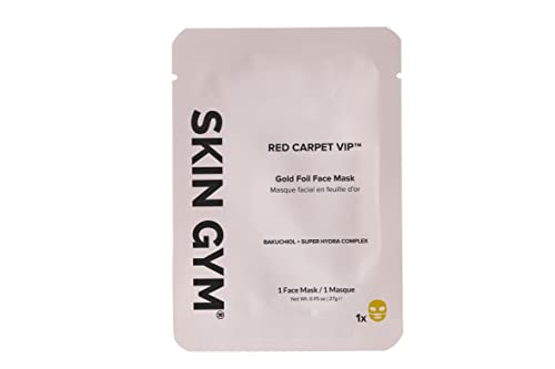0850044565436 - SKIN GYM GOLD FOIL FACE MASK - WITH BAKUCHIOL AND SUPER HYDRA COMPLEX WITH SODIUM HYALURONATE AND AMINO ACIDS- SOOTHING, ANTI AGING, DEPUFFING AND ANTI WRINKLE, 1 PACK