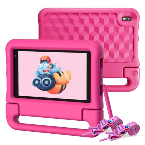 0850045550622 - DRAGON TOUCH KIDS TABLET, 32GB STORAGE, 7 INCH ANDROID TABLETS FOR CHILDREN, PARENT CONTROL, KIDOZ PREINSTALLED, KID-PROOF CASE, SHOULDER STRAP AND STYLUS, WIFI ONLY (PINK)