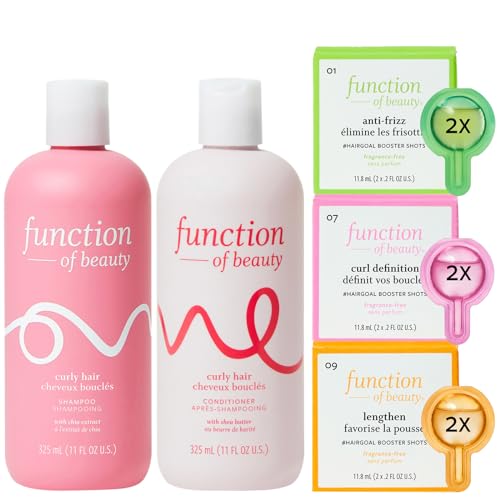0850053327209 - FUNCTION OF BEAUTY CURLY HAIR SHAMPOO & CONDITIONER SET (11 OZ EACH) WITH CURL DEFINITION, ANTI-FRIZZ & LENGTHEN #HAIRGOAL BOOSTERS - SULFATE-FREE - DEFINE, SHAPE AND MOISTURIZE NATURAL CURLS