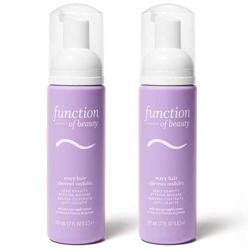 0850053327513 - FUNCTION OF BEAUTY WAVY HAIR ZERO GRAVITY STYLING MOUSSE, 7 OZ EACH (2-PACK) - ADDS VOLUME, DEFINES NATURAL WAVES WHILE PROVIDING A FLEXIBLE HOLD WITHOUT FEELING STIFF OR CRUNCHY