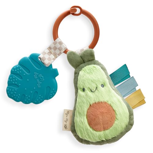 0850055011755 - ITZY RITZY ITZY PAL INFANT TOY & TEETHER; INCLUDES LOVEY, CRINKLE SOUND, TEXTURED RIBBONS & SILICONE TEETHER, AVOCADO
