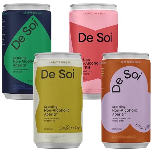 0850060382154 - DE SOI VARIETY PACK BY KATY PERRY - SPARKLING BEVERAGES FEATURING NATURAL BOTANICS, ADAPTOGEN DRINK, L-THEANINE, VEGAN, GLUTEN-FREE, 35 CALORIES 4-PACK (8 FL OZ CANS)