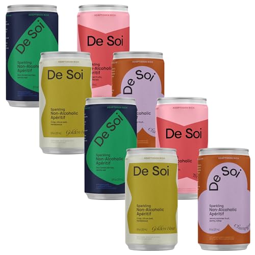 0850060382161 - DE SOI VARIETY PACK BY KATY PERRY - SPARKLING BEVERAGES FEATURING NATURAL BOTANICS, ADAPTOGEN DRINK, L-THEANINE, VEGAN, GLUTEN-FREE, 35 CALORIES 8-PACK (8 FL OZ CANS)