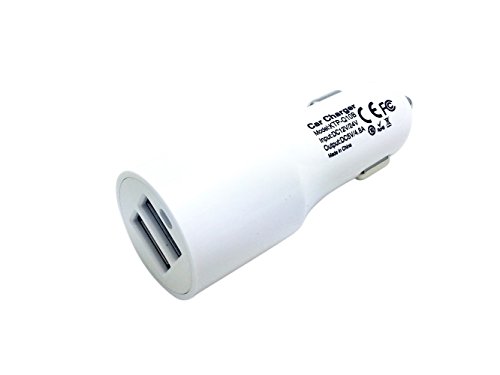 0850163007459 - SAMSUNG GALAXY APPLE IPHONE MOTOROLA DROID Z FORCE WHITE UNIVERSAL 4.8 AMP DUAL PORT CAR CHARGER ADAPTER (2.4 AMP PER INPUT)