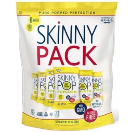 0850251004452 - SKINNY POP POPCORN, WHITE CHEDDAR, 0.65 OUNCE, 6 COUNT