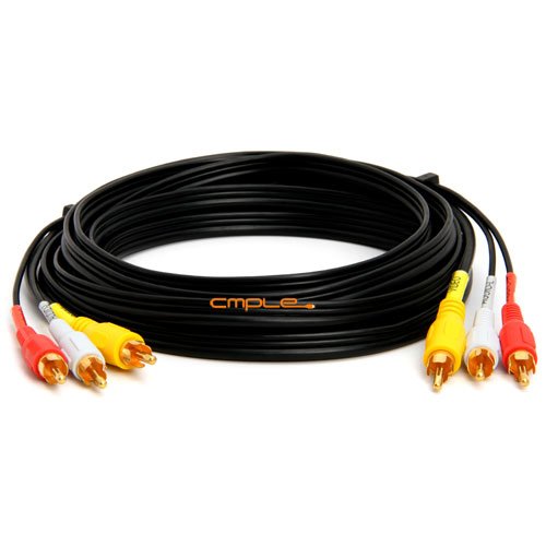0850417002797 - CMPLE - 3-RCA COMPOSITE VIDEO AUDIO A/V AV CABLE GOLD -12 FT