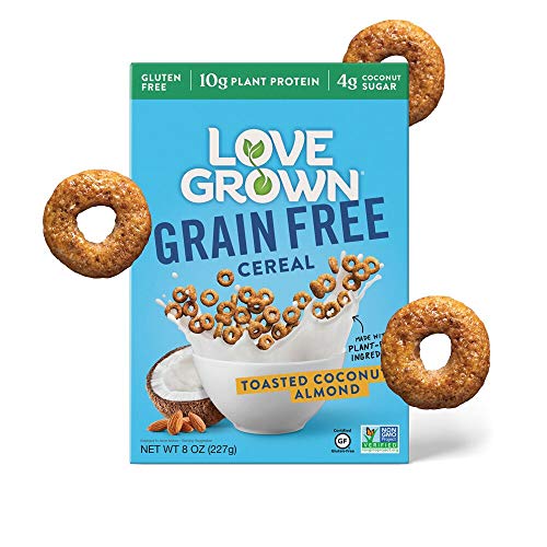 0850563002108 - LOVE GROWN GRAIN FREE TOASTED COCONUT ALMOND CEREAL, 8 OZ