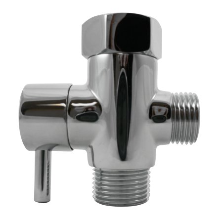0850625005030 - LUXE METAL T-ADAPTER WITH SHUT-OFF VALVE, 3-WAY TEE CONNECTOR, CHROME FINISH, FOR LUXE NEO BIDETS
