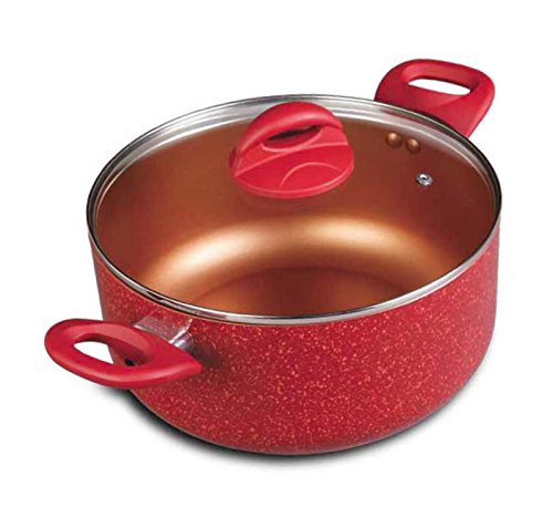 0085081276162 - GIBSON HOME 104435.02 SUMMERHAVEN ALUMINUM WHITFORD NON STICK DUTCH OVEN WITH LID, 5 QUART, RED