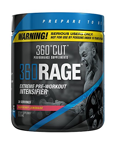 0850829006024 - 360RAGE, #1 MOST INTENSE PRE WORKOUT SUPPLEMENT FOR SERIOUS USERS ONLY, RASPBERRY LEMONADE, 30 SERVINGS