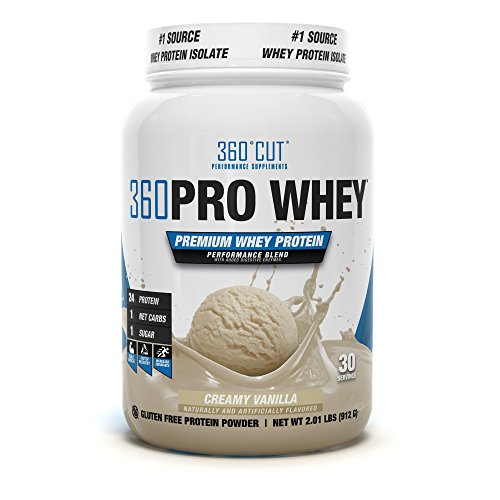 0850829006246 - 360CUT PRO WHEY – PURE WHEY PROTEIN ISOLATE PROTEIN POWDER TO BOOST METABOLISM, BUILD LEAN MUSCLE MASS, ENHANCE RECOVERY – GLUTEN FREE, EASY TO DIGEST WHEY PROTEIN POWDER – CREAMY VANILLA 30 SERVINGS
