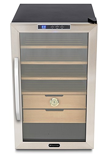 0850956003552 - WHYNTER CHC-251S STAINLESS STEEL CIGAR COOLER HUMIDOR, 2.5 CUBIC FEET