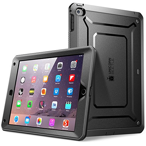 8510052843231 - IPAD AIR 2 CASE, SUPCASE FULL-BODY RUGGED HYBRID PROTECTIVE CASE COVER WITH BUILT-IN SCREEN PROTECTOR, BLACK/BLACK - DUAL LAYER DESIGN + IMPACT RESISTANT BUMPER