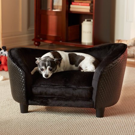 0851109003191 - ENCHANTED HOME PET ULTRA PLUSH SNUGGLE BED, 26.5 BY 16 BY 16-INCH, BLACK BASKET