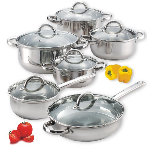 0851272002502 - COOK N HOME 12-PIECE STAINLESS STEEL SET