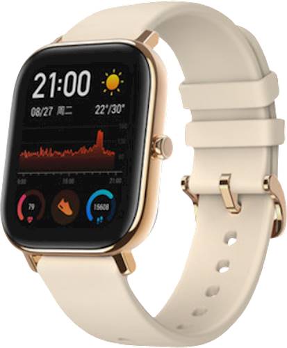 0851572007528 - AMAZFIT - GTS SMARTWATCH 42MM ALUMINUM - DESERT GOLD WITH SILICONE BAND
