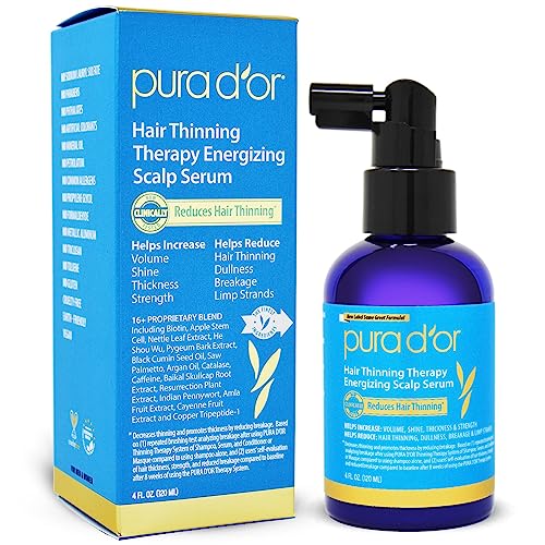 0851615006129 - PURA DOR SCALP THERAPY ENERGIZING SCALP SERUM REVITALIZER (4OZ) WITH ARGAN OIL, BIOTIN, CAFFEINE, STEM CELL, CATALASE & DHT BLOCKERS, ALL HAIR TYPES, MEN & WOMEN (PACKAGING MAY VARY)