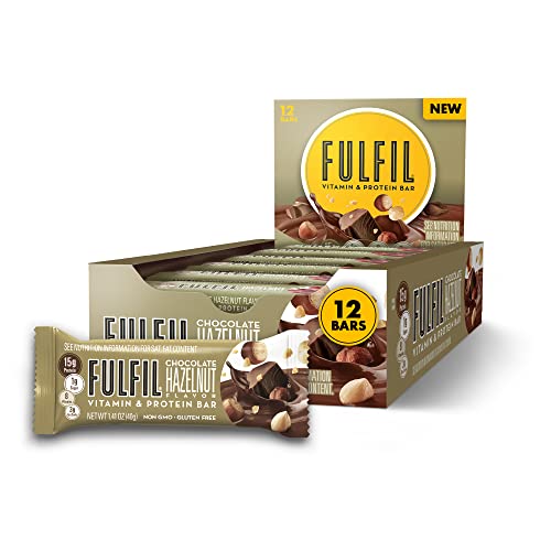 0851724008304 - FULFIL VITAMIN AND PROTEIN BARS, HAZELNUT, SNACK SIZED BAR WITH 15 G PROTEIN AND 8 VITAMINS INCLUDING VITAMIN C, 12 COUNT