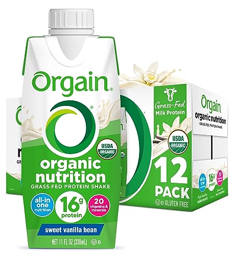 0851770003292 - ORGAIN ORGANIC NUTRITIONAL SHAKE, SWEET VANILLA BEAN - MEAL REPLACEMENT, 16G PROTEIN, 21 VITAMINS & MINERALS, GLUTEN FREE, SOY FREE, KOSHER, NON-GMO, 11 OUNCE, 12 COUNT (PACKAGING MAY VARY)
