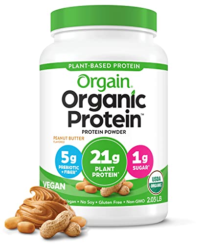 0851770006620 - ORGAIN ORGANIC PLANT BASED PROTEIN POWDER, PEANUT BUTTER - VEGAN, LOW NET CARBS, NON DAIRY, GLUTEN FREE, LACTOSE FREE, NO SUGAR ADDED, SOY FREE, KOSHER, NON-GMO, 2.03 POUND (PACKAGING MAY VARY)