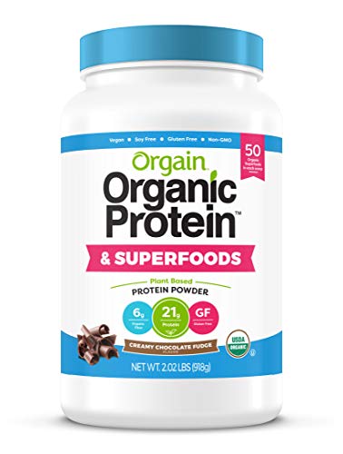 0851770006866 - ORGAIN ORGANIC PLANT BASED PROTEIN + SUPERFOODS POWDER, CREAMY CHOCOLATE FUDGE - VEGAN, NON DAIRY, LACTOSE FREE, NO SUGAR ADDED, GLUTEN FREE, SOY FREE, NON-GMO, 32 OUNCE