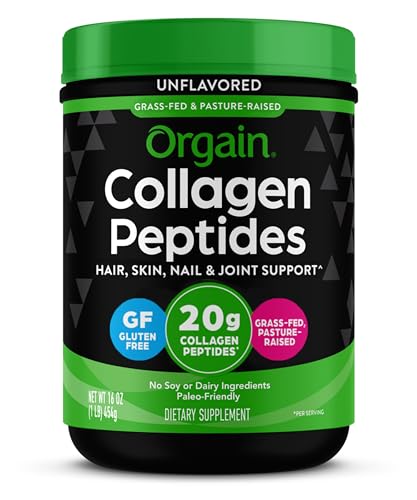 0851770007276 - ORGAIN HYDROLYZED COLLAGEN POWDER, 20G GRASS FED COLLAGEN PEPTIDES, UNFLAVORED - HAIR, SKIN, NAIL, & JOINT SUPPORT SUPPLEMENT, PALEO & KETO, NON GMO, TYPE 1 AND 3 COLLAGEN - 1LB (PACKAGING MAY VARY)