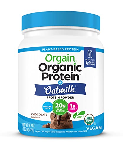 0851770007801 - ORGAIN ORGANIC PROTEIN + OATMILK PLANT-BASED PROTEIN POWDER, CHOCOLATE - 20G OF VEGAN PROTEIN, 1G OF SUGAR, MADE WITH OAT MILK POWDER FROM ORGANIC OATS, NON DAIRY, NON-GMO, 1.05 LB