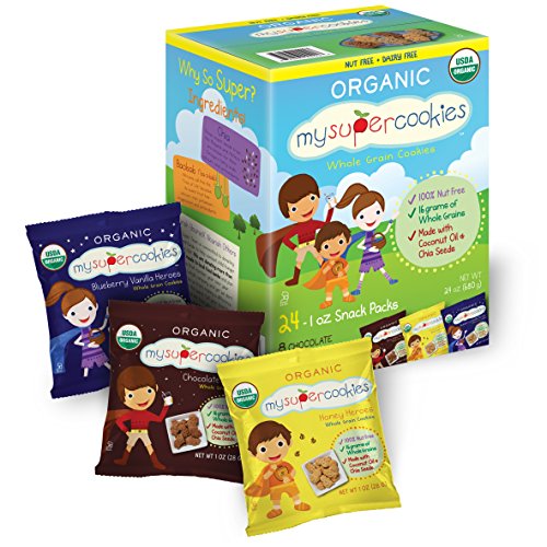 0851893004213 - MYSUPERCOOKIES ORGANIC WHOLE GRAIN, HEALTHY SNACKS FOR KIDS — 24 SNACK PACKS, PEANUT & TREE NUT FREE, KOSHER/PERFECT FOR VALENTINE’S DAY, CLASS PARTIES AND BIRTHDAYS
