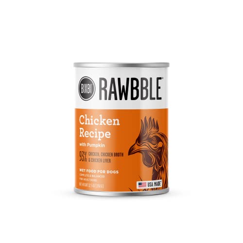 0851907008145 - BIXBI RAWBBLE GRAIN-FREE CANNED WET DOG FOOD, CHICKEN RECIPE, 12.5 OZ. CANS (PACK OF 12)