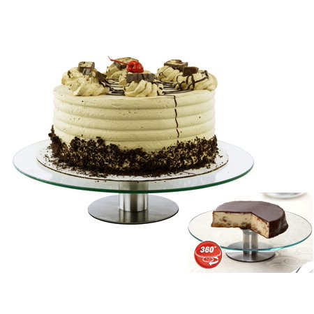 0852038002750 - GLASS CUP CAKE STAND - ROUND REVOLVING