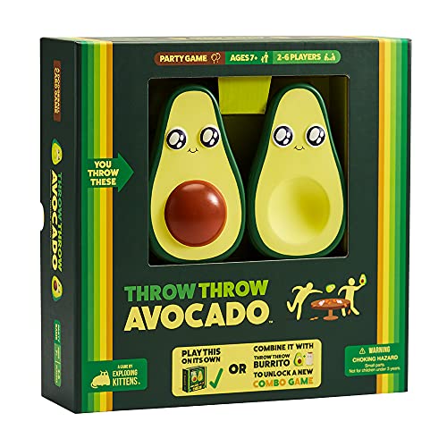 0852131006501 - THROW THROW AVOCADO BY EXPLODING KITTENS - A DODGEBALL CARD GAME SEQUEL AND EXPANSION SET - FAMILY-FRIENDLY PARTY GAMES - CARD GAMES FOR ADULTS, TEENS & KIDS - 2-6 PLAYERS