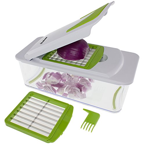 0852163003769 - FRESHWARE KT-406 7-IN-1 ONION CHOPPER, VEGETABLE SLICER, FRUIT AND CHEESE CUTTER CONTAINER WITH STORAGE LID AND MANDOLINE