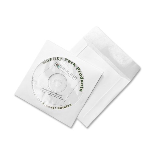 0085227772039 - QUALITY PARK TECH-NO-TEAR CD SLEEVE, WHITE, 4.875 INCHES X 5 INCHES, 100 SLEEVES