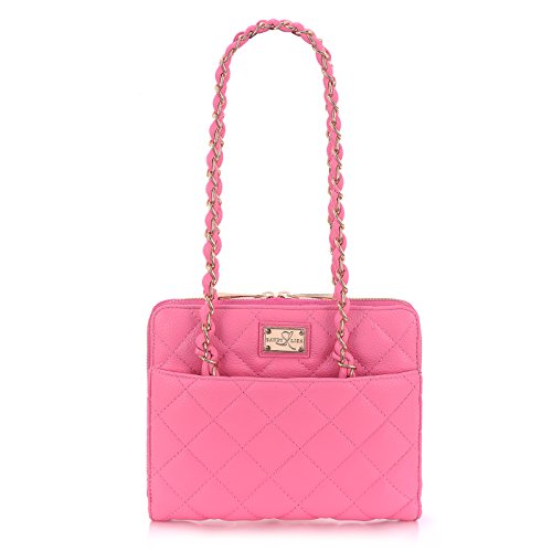 0852318002654 - SANDY LISA ST. TROPEZ QUILTED PURSE, CARRYING BAG FOR TABLET, PINK/GOLD