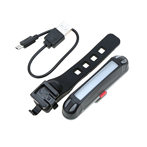 0008523230355 - 3 MODES USB RECHARGEABLE PC REAR BIKE LIGHT BICYCLE RED LIGHT (BLACK)