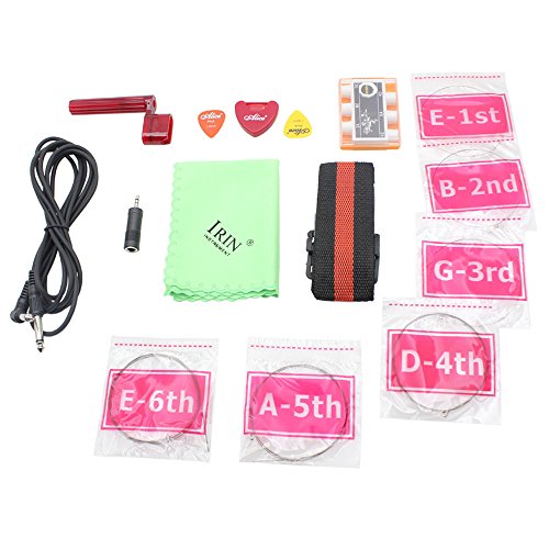 0008523239693 - 9-IN-1 GUITAR ACCESSORY SET POLISH CLOTH GUITAR STRAP GUITAR STRING WINDER STRING ADAPTER PITCH PIPE GUITAR PICKS CASE AMP CABLE