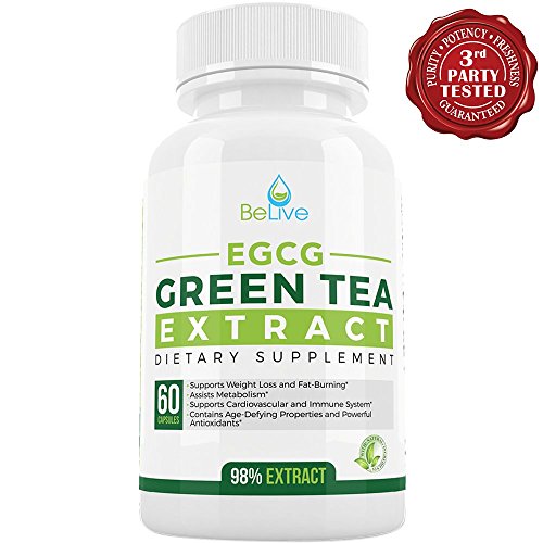 0008523343949 - GREEN TEA SUPPLEMENT EGCG BELLY FAT BURNER WEIGHT LOSS PILLS FOR WOMEN AND MEN - ANTI-AGING - BOOST METABOLISM & BETTER HEART SYSTEM - PRE WORKOUT + NATURAL ENERGY - DETOX CLEANSE BY BELIVE