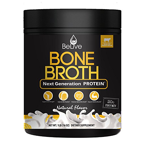 0008523343994 - BONE BROTH PROTEIN POWDER SUPPLEMENT FOR WOMEN AND MEN | DESIGNED FOR JOINT PAIN RELIEF WITH GLUCOSAMINE CHONDROITIN, WEIGHT LOSS, DIGESTIVE SYSTEM, YOUNGER HAIR & SKIN | 100% NATURAL FLAVORED