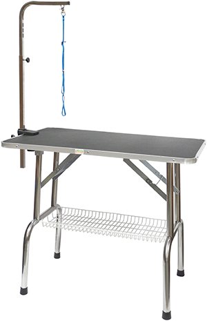 0852438003968 - GO PET CLUB HEAVY DUTY STAINLESS STEEL PET DOG GROOMING TABLE WITH ARM, 30-INCH