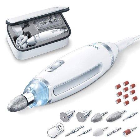 0852547004580 - BEURER MP62 ELECTRIC MANICURE PEDICURE KIT W/POWERFUL NAIL DRILL AND TOOLBOX, WITH 10 ATTACHMENTS