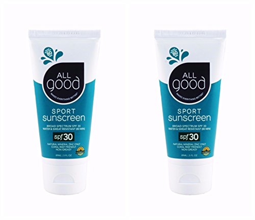 0852570006599 - NEW ALL GOOD SPF 30 SPORT SUNSCREEN LOTION, WATER RESISTANT, 3 OZ. (2-PACK)