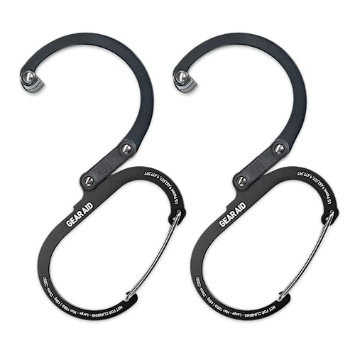 0852579006224 - GEAR AID HEROCLIP CARABINER CLIP AND HOOK (SMALL) FOR PURSE, STROLLER, AND BACKPACK, STEALTH BLACK, 2 PACK