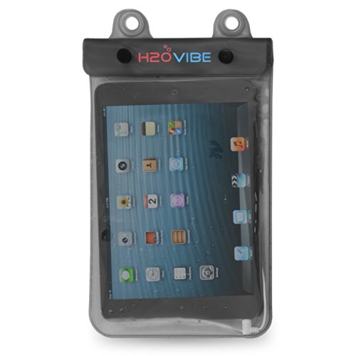 0852661659505 - H2OVIBE WATERPROOF CASE WITH WATERPROOF AUX INPUT FOR APPLE IPAD MINI, AMAZON KINDLE, BARNES AND NOBLES NOOK, AND MOST OTHER TABLETS UP TO 7 INCHES - BLACK