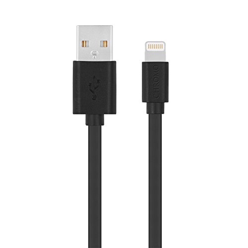 0852661664691 - LIGHTNING TO USB CABLE UNIQUE TANGLEFREE FLAT STYLE 4 FT /1.2M LENGTH SLIM CONNECTOR HEAD FOR IPHONE IPAD BLACK BY CHROMO INC