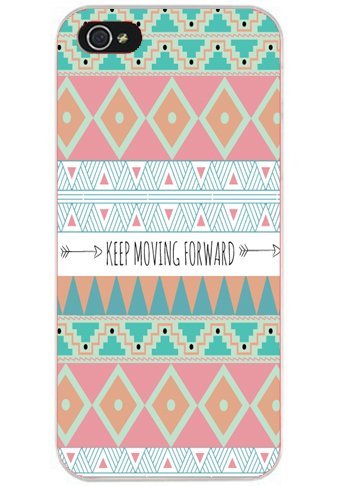 0852664006740 - DECO FAIRY® CHERVON TRIANGLE PRINTED KEEP MOVING FORWARD SNAP ON CASE COVER FOR APPLE IPHONE 5C