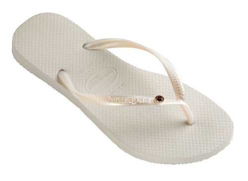 0852664581735 - HAVAIANAS SLIM CRYSTAL GLAMOUR (41/42 BR, WHITE/GOLD)