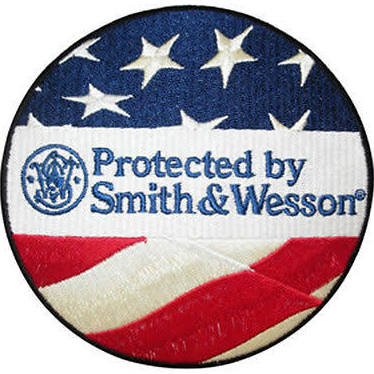 0852668123498 - SMITH & WESSON AMERICAN PRIDE PROTECTED BY AMERICAN FLAG EMBROIDERED PATCH 9MM 45ACP