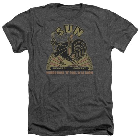 0852671472033 - SUN RECORDS MEDIA COMPANY RECORD LABEL SUN ROOSTER ADULT HEATHER T-SHIRT TEE
