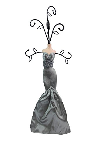 0852675244124 - GLAM DIVA DAZZLING GMES EVENING GOWN MANNEQUIN JEWELRY STAND (SILVER)